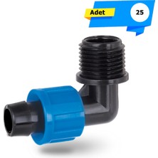 Poelsan Damlama Sulama Ters Kilitli Erkek Dirsek 16 1/2 (25 Adet)
