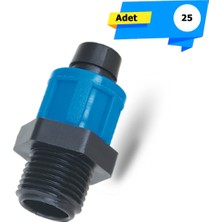 Poelsan Damlama Sulama Ters Kilitli Erkek Adaptör 16 1/2 (25 Adet)