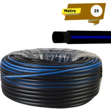 Sertsan 1/2" Termo Sağlam Siyah Kaucuk Bahçe Hortumu 25 Metre