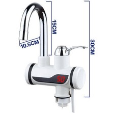 Wevolt Elektrikli Sıcak Musluk Termal Musluk Ani Su Isıtıcı Musluk Alttan Girişli Siprel Başlık Hediyeli.