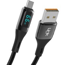 Linktech K681 Dijital Göstergeli USB - Type-C 66W Data ve Şarj Kablosu 1mt 5A