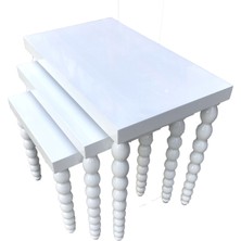 Bengi Ticaret Zigon Sehpa  Elma Ayak Model Renk Ahşap Kayın Parlak Beyaz Renk Ayak  Kutu Sevk El Yapım