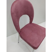 Sandalye ST Ay Metal Çelik Nikelaj Ayak Ort oturum Babyface kumaş 4adet  El Yapım