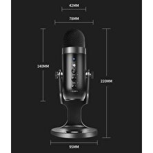 Coverzone Profesyonel Stüdyo Mikrofon Kayıt Condenser Mic-Pw8 Masaüstü Canlı Yayın Mikrofonu