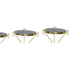 Bengi Ticaret Zigon Brc Küpe Model Metal Transmisyon Çelik Gold Renk Kaplama Düz Siyah Temper Cam  El Yapımı