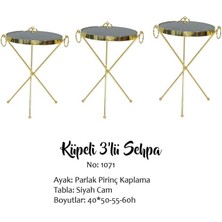 Bengi Ticaret Zigon Brc Küpe Model Metal Transmisyon Çelik Gold Renk Kaplama Düz Siyah Temper Cam  El Yapımı