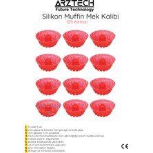 Arztech Silikon Muffin Kalıbı 12 Li Kırmızı