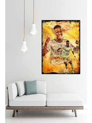 Ekart Vinicius Junior Futbolcu Tasarım Ahşap Tablo 70X100 cm