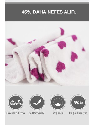 Black Arden Socks 4 Çift Kalp Desenli Bayan Soket Çorap
