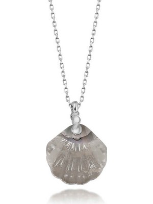 Gumush Swarovski Crystal Taşlı Deniz Kabuğu Gümüş Kadın Kolye