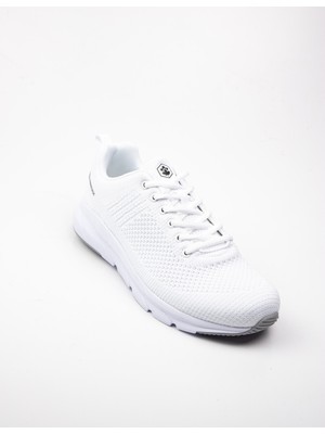 Lumberjack Connect Erkek Koşu Ayakkabısı Düz Tabanlı Beyaz Deri Malzeme ile Şık Tasarım