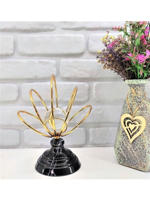 365gunserisonu Gold Altın Renk Metal Ev Salon Dekoratif Aksesuar Cam Küre Yelpaze Model Dekorasyon Biblo Obje