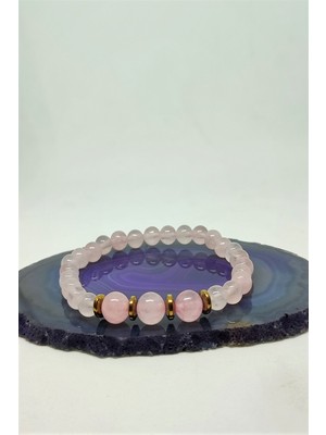 Bade Accessories Pembe Kuvars Doğaltaş Bileklik