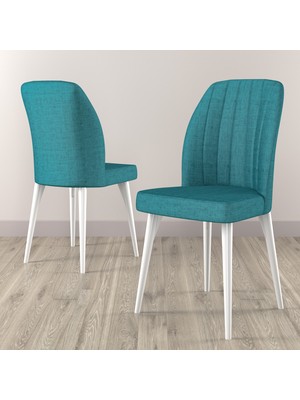 Hoopsii Laris Beyaz 80X132 Mdf Açılabilir Mutfak Masası Takımı 6 Adet Sandalye