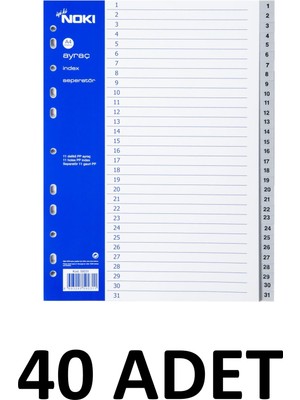Noki 40 Adet 1-31 Rakamlar Ayraç Seperator