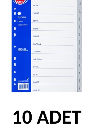 Noki 10 Adet Ocak-Aralık Ayraç Seperator