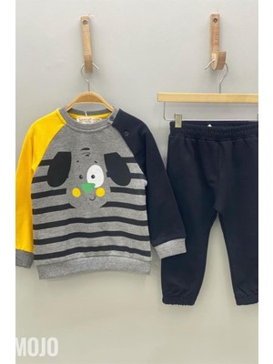 Mojo Bebek Mojo Erkek Bebek Baskılı Içi Polar Eşofman Takımı 116645 Gri