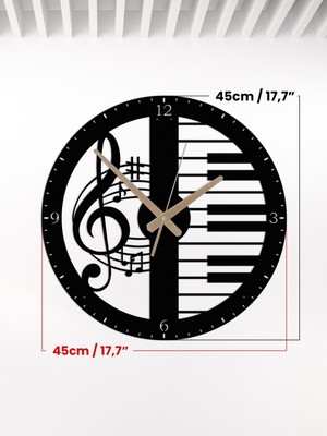 Metalium Concept Dekoratig Müzikal Temalı Metal Duvar Saati 45X45CM