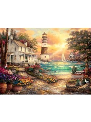 Pix Art Sanat Fener Kenarındaki Eski Ev Elmas Mozaik Puzzle Tablo Diamond Türkiye  71 x 53 cm