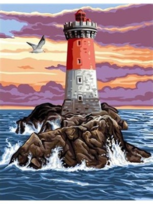 Pix Art Sanat Deniz Feneri  Pixart Sanat  Elmas Mozaik Tablo Diamond Türkiye   38 x 51 cm