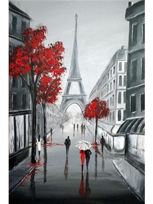 Pix Art Sanat Pariste Yağmurlu Gün   Pixart Sanat   Elmas Mozaik Tablo Diamond Türkiye  38 x 58 cm