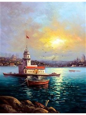 Pix Art Sanat Kız Kulesi Pixart Sanat Elmas Mozaik Tablo Diamond Türkiye  46 x 58 cm