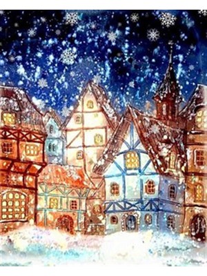 Pix Art Sanat Karlar Altındaki Kasaba Pixart Sanat Elmas Mozaik Tablo Diamond Türkiye 53 x 69 cm