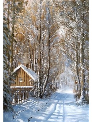 Pix Art Sanat Dağ Yolundaki Ahşap Ev Pixart Sanat Elmas Mozaik Tablo Diamond Türkiye 48 x 69 cm