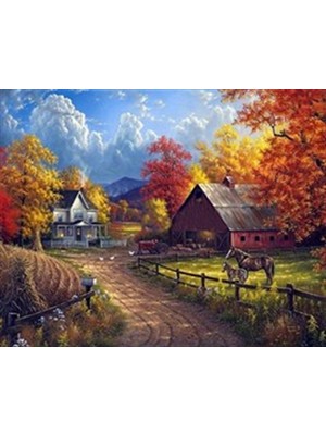 Pix Art Sanat At Çiftliği Pixart Sanat  Elmas Mozaik Tablo Diamond Türkiye  65 x 50 cm