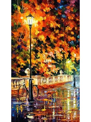 Pix Art Sanat Leonid Afremov Lamba Altındaki Bisiklet  Pixart Sanat   Elmas Mozaik Tablo Diamond Türkiye  30 x 55 cm