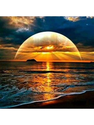 Pix Art Sanat Muhteşem Günbatımı Pixart Sanat Elmas Mozaik Tablo Diamond Türkiye 55 x 55 cm