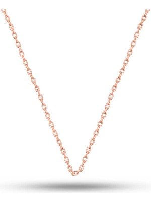 925 Gümüş Gümüş Rose 0.30 Mikron 50 cm Forse Kadın Zincir