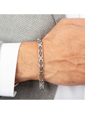 925 Gümüş Gümüş Oksitli Erkek Bileklik