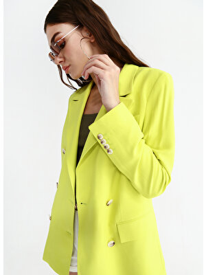 Fabrika Kruvaze Neon Yeşil Kadın Ceket MILANSE