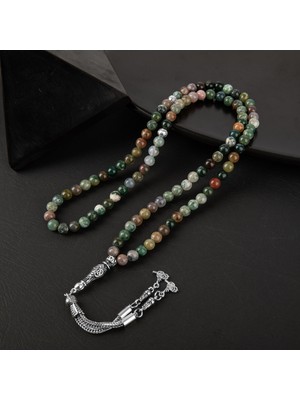 Osmanlı Doğal Taş Hint Akiği Doğal Taş Tesbih 99LUK - 6mm