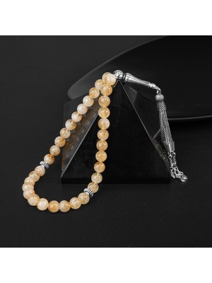 Osmanlı Doğal Taş Sitrin Doğal Taş Tesbih 33LÜK - 8mm