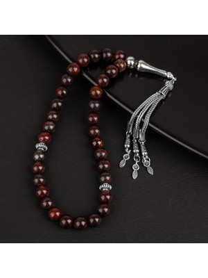 Osmanlı Doğal Taş Dragon Jasper Doğal Taş Tesbih 33LÜK - 8mm