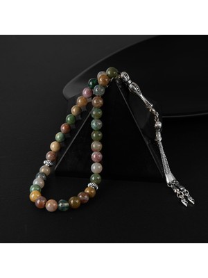 Osmanlı Doğal Taş Hint Akiği Doğal Taş Tesbih 33LÜK - 8mm