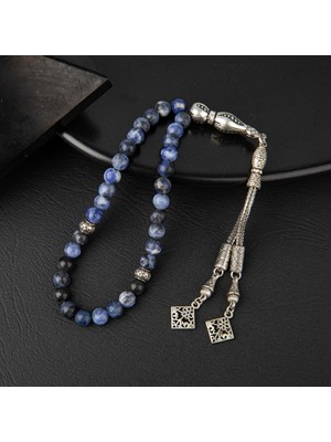 Osmanlı Doğal Taş Sodalit Doğal Taş Tesbih 33LÜK - 6mm