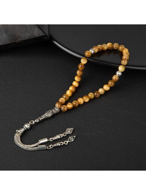 Osmanlı Doğal Taş Kaplan Gözü Doğal Taş Tesbih 33LÜK - 6mm