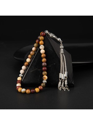 Osmanlı Doğal Taş Jasper Doğal Taş Tesbih 33LÜK - 6mm