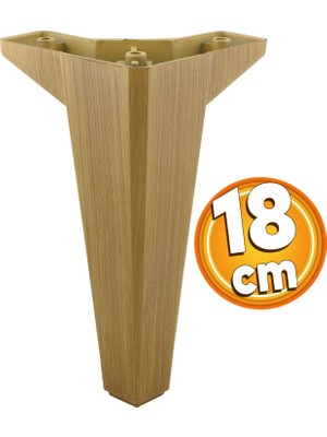 Badem10 Sedir Mobilya Kanepe Sehpa Tv Ünitesi Konsol Koltuk Ayağı Ahşap Desenli Açık Ceviz Renk 18 Cm Ayakları