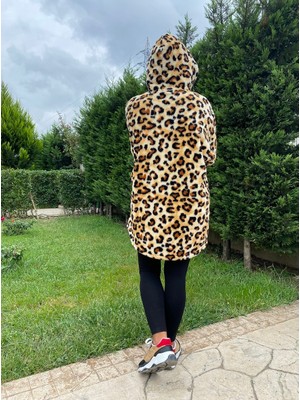 Moreno 410336 Peluş Leopar Pofidik Ceket