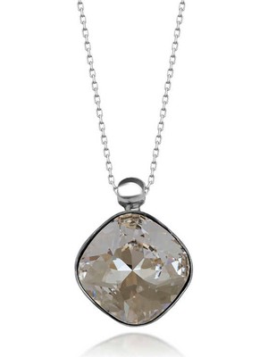 925 Gümüş Swarovski Crystal Taşlı Gümüş Kadın Kolye