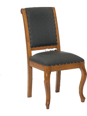 Sandalye 14212 ST Zus562-042 Gabare Kayın ASLAN Ayak Ceviz Antrasit Babyfac Kumaş