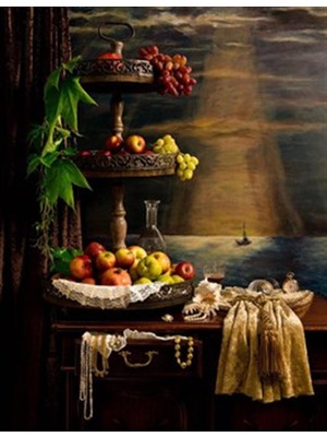 Meyve Tabağı Pixart Sanat  Elmas Mozaik Tablo Diamond Türkiye 41*53