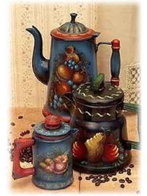 Vintage Çay Seti Pixart Sanat Elmas Mozaik Tablo Diamond Türkiye 33*48