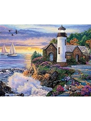 Pixart Sanat Taş Evin Yanındaki Fener || Elmas Mozaik Tablo ~ Mozaik Puzzle || Diamond Türkiye ||  56x43