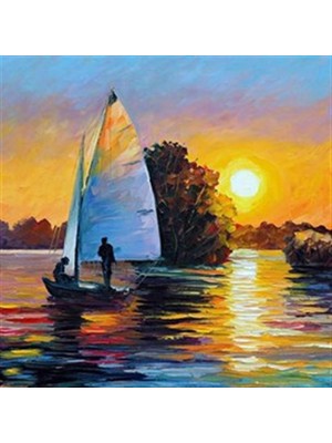 Leonid Afremov Tarzı Günbatımı Pixart Sanat Elmas Mozaik Tablo Diamond Türkiye 50*50