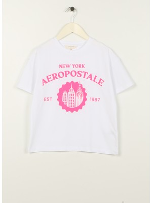 Aeropostale T-Shirt, 13-14 Yaş, Ekru